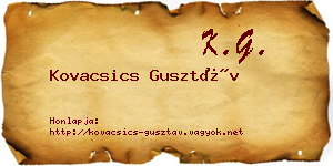 Kovacsics Gusztáv névjegykártya
