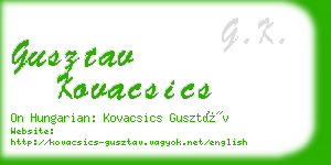 gusztav kovacsics business card